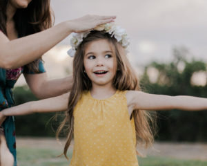 mother daughter portraits of girl with flower crown - jess flagel photo | seattle family photographer